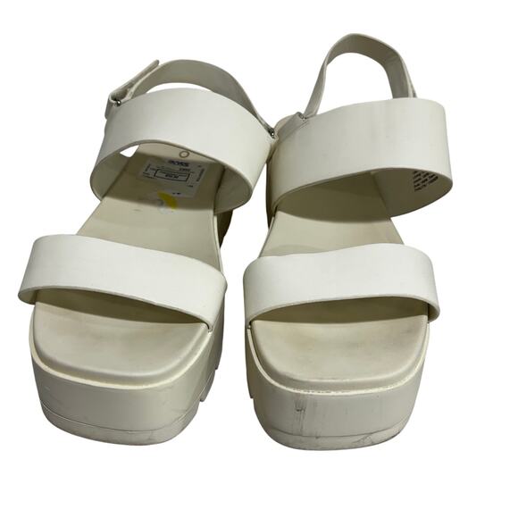 ALDO white faux leather platform sandals casual beachy adjustable comfort US 9M - Picture 9 of 9